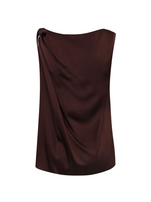 Blusa nodo spalla in viscosa Ribes nero Liviana Conti | F5SS68J18-0